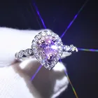 Diamond Rings Women Moissan Diamond Rings Platinum-plated Tear Drop Square Round Princess Marriage Diamond Rings Women