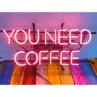 Custom High Quality Custom Neon Sign Dropshipping Glass Tube Neon Light Signs For You Need Coffee