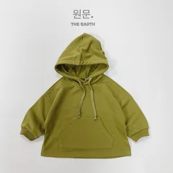 Children's casual pullover hoodie autumn new boys and girls loose fashion style hoodie knitted top