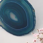 Agate Agate Factory Wholesale Natural Blue Agate Piece Landscape Piece Color Coaster Home Accessories Accessories
