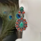 Dangle Earrings Unique Natural Southwest Fantastic Turquoise Cluster Dangle Earrings