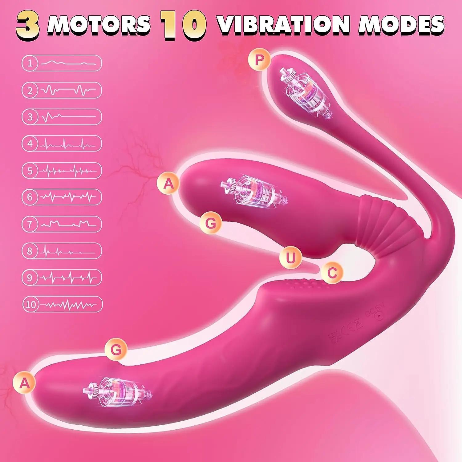 Vibrating Strapless Strap On Dildo With Vibration G Spot For Women