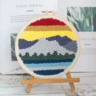 Popular DIY Art Collectible Use And Textile Fabric Home Decor Punch Needle Diy Kit Embroidery Set