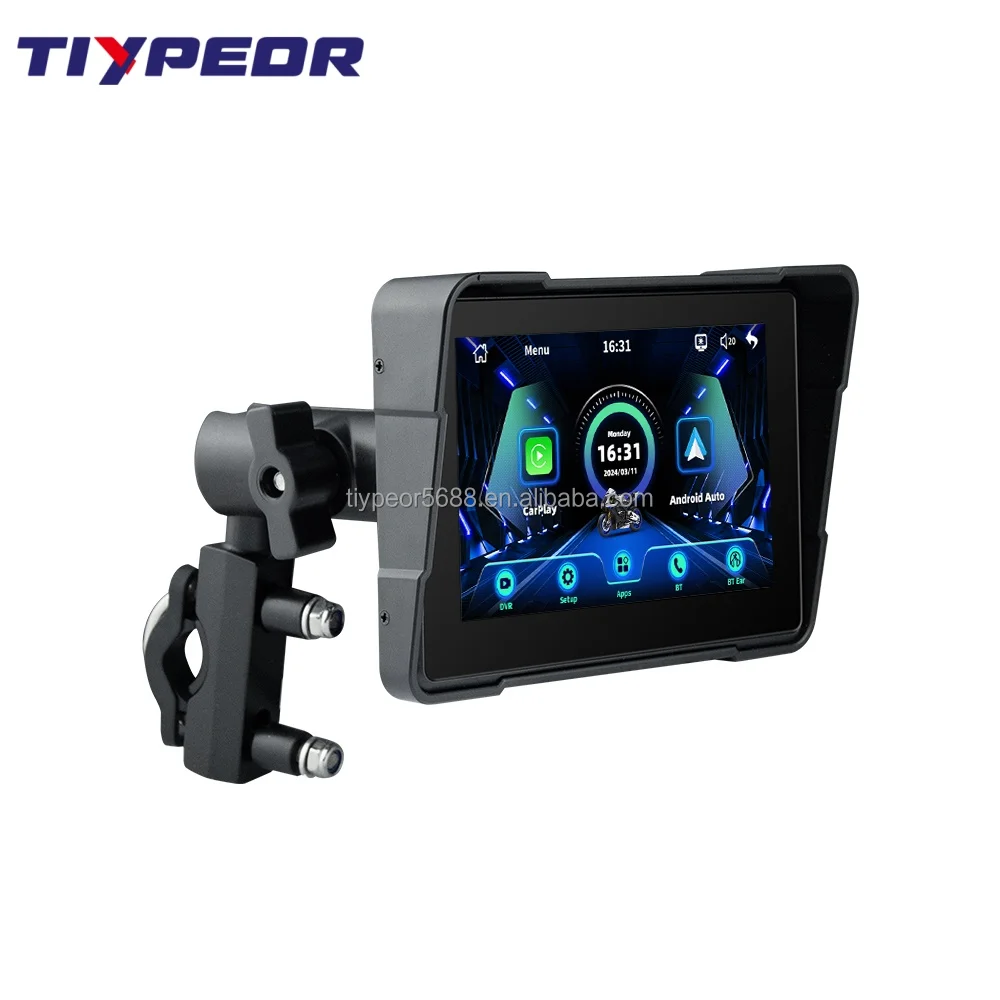 product tiypeor portable motor navigator wireless motorcycle carplay navigation 5 inch android auto motorcycle gps with carplay-4