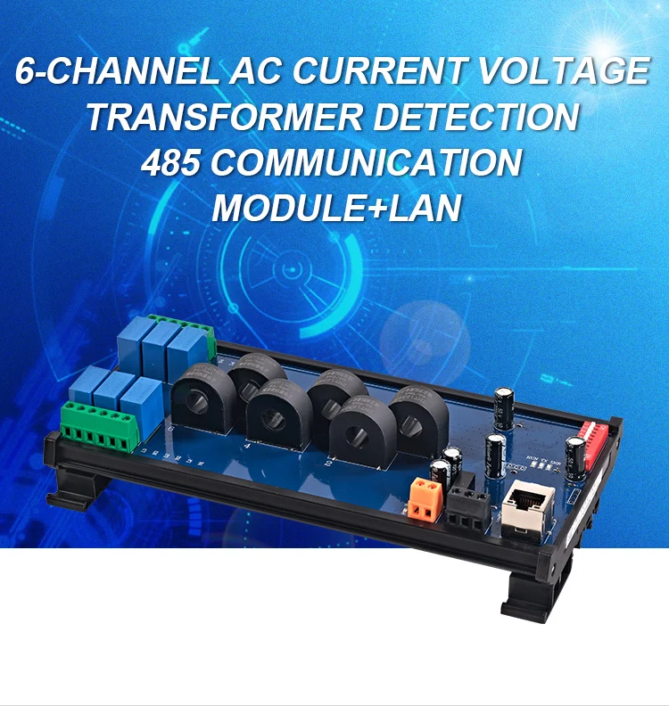 product huaqingjun 6 channel rs485 lan current voltage transformer detect module detection modbus rtu tcp acquisition module923-2
