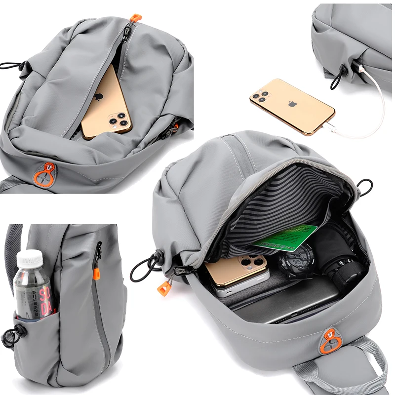 Fashion Men's Breast Bag Large Capacity Multi-layer Men's Business Bag Light Fashion Travel Sling Shoulder Bag