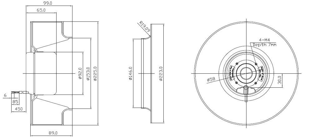 Centrifugal Blower, 225mm, 2600RPM, Brushless - detail 10