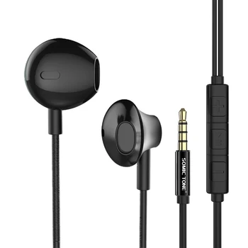 Noise Cancelling Headphones Sport Stereo Metal Bass Earphones Wired Headphones with Microphone 3.5mm Braided Earphone