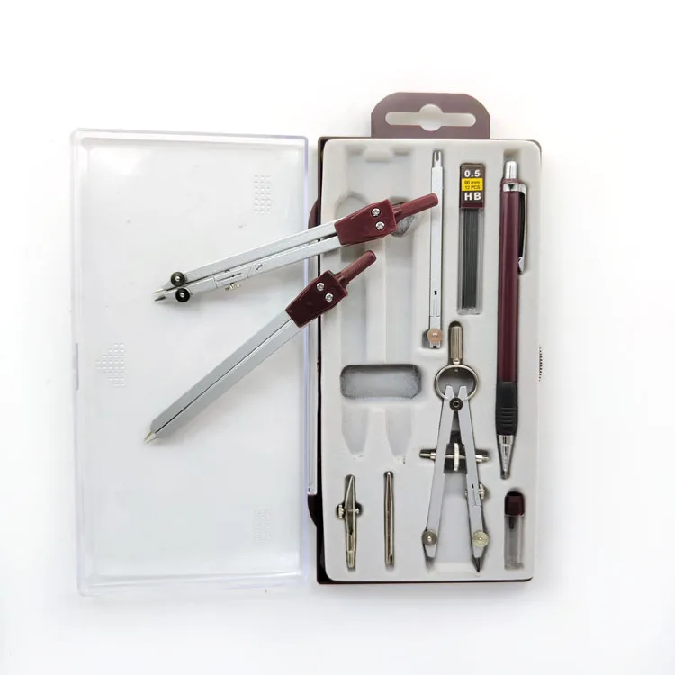 All in One Professional 9pcs Mathematical Instruments Geometry Set Maths Set for Drawing