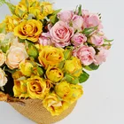 Wedding High Quality New 18 Head Artificial Hand Tied Rose Bride Holding Flower Decoration Flower Wedding Decoration