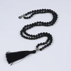 Beads Gemstone Mala Necklace 108 Mala Beads Yoga Gemstone Tassel Necklace