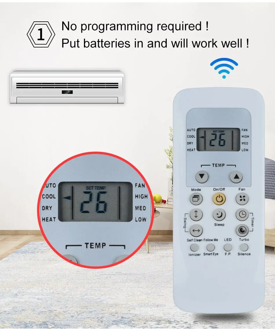 Air Conditioner Remote Control For Carrier Rg56/bgefu1ca Rg56/bgefca