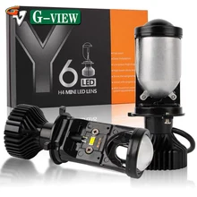 Gview G17 Car Accessories Auto Lighting Systems LED H4 9003 30W 6000LM 6500 Y6 Bi LED Projector Lens 2.5 Inch