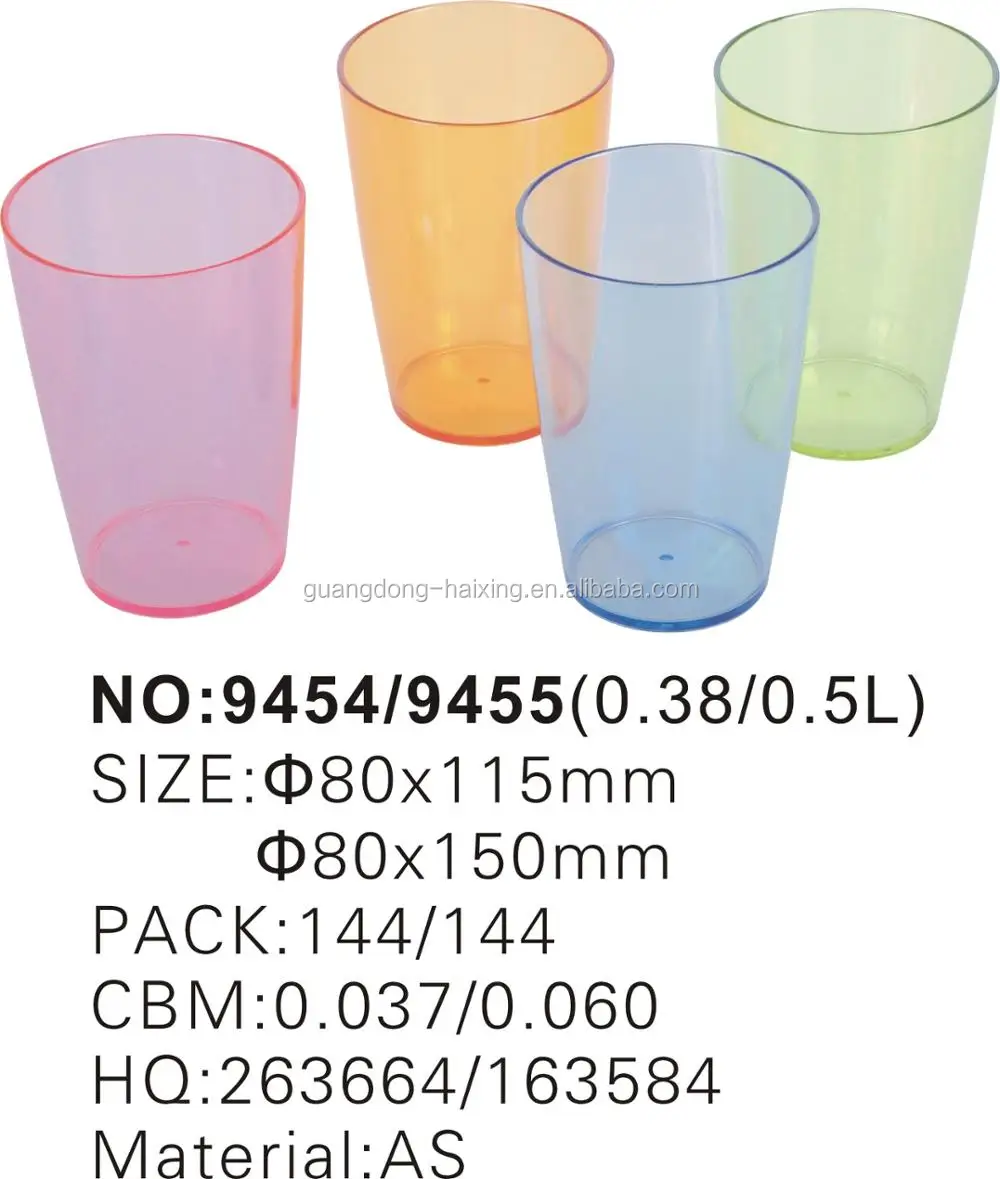 0.38L Popular Plastic Transparent Milk Water Cup Round Cup With Big Capacity