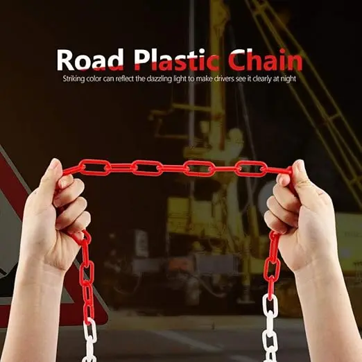 Yellow Weatherproof High Visibility Plastic Safety Chain for Roadway Barrier