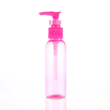 100ml Pink PET Plastic Lotion Pump  Bottles Printed Personal Care Crown Cap Lotions Packaging
