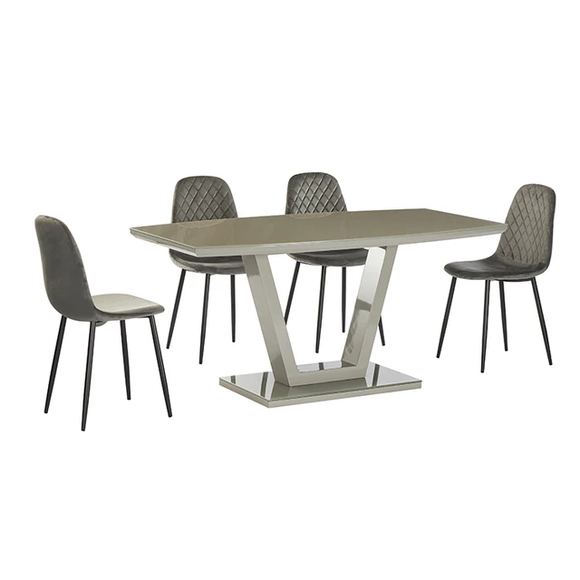 Modern Italian Glass Dinning Tables MDF Wooden Antique Dining Table Sets 6 Seater
