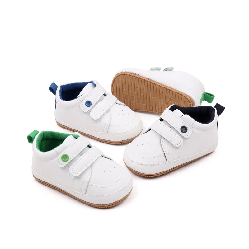 Wholesale Unisex Spring Autumn Baby Casual Shoes White Prewalker First Walking Shoes Boys Girls Breathable Lightweight Solid factory