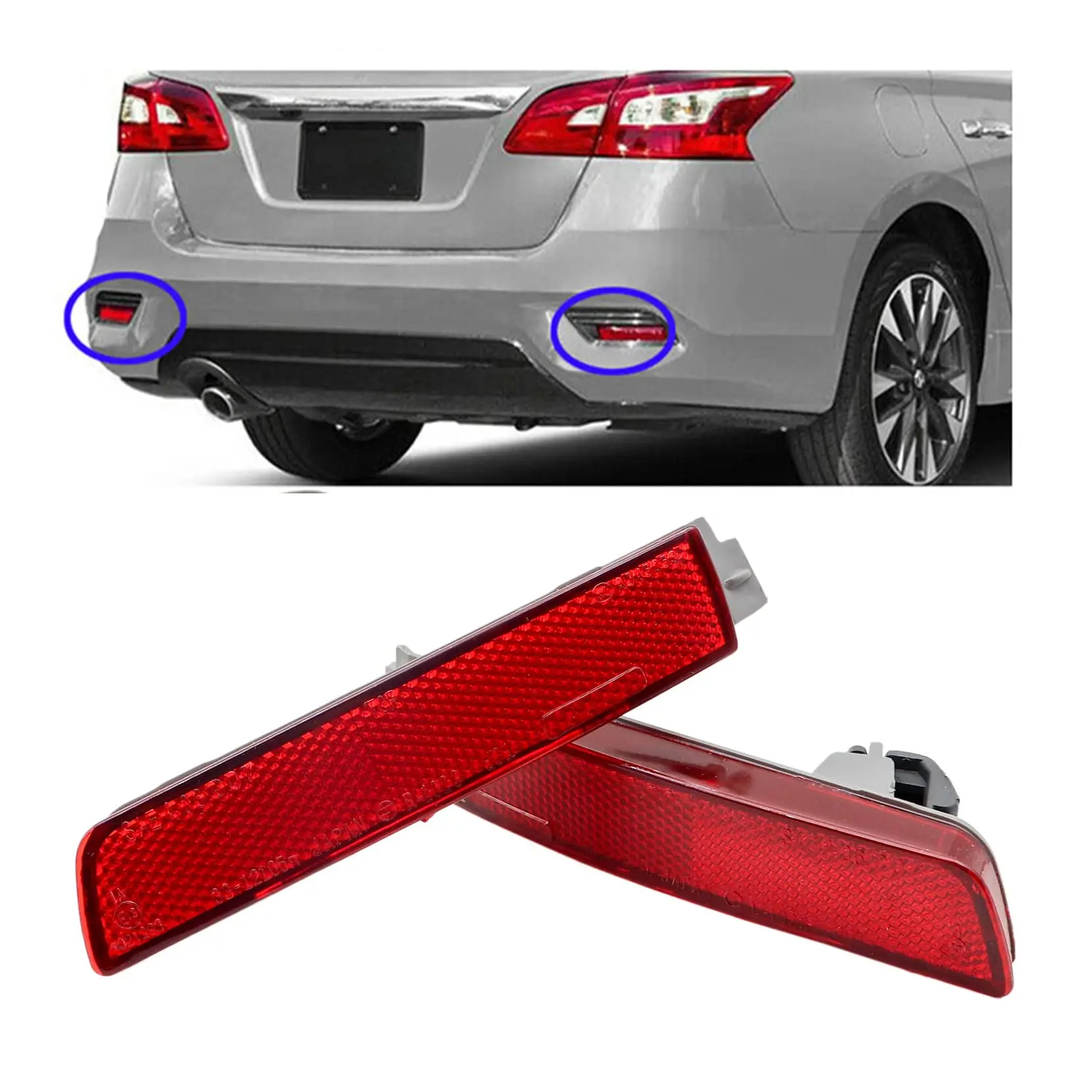 product voor 2012 2015 nissan sentra 2 stuks achter linker en rechter bumper reflector set-35