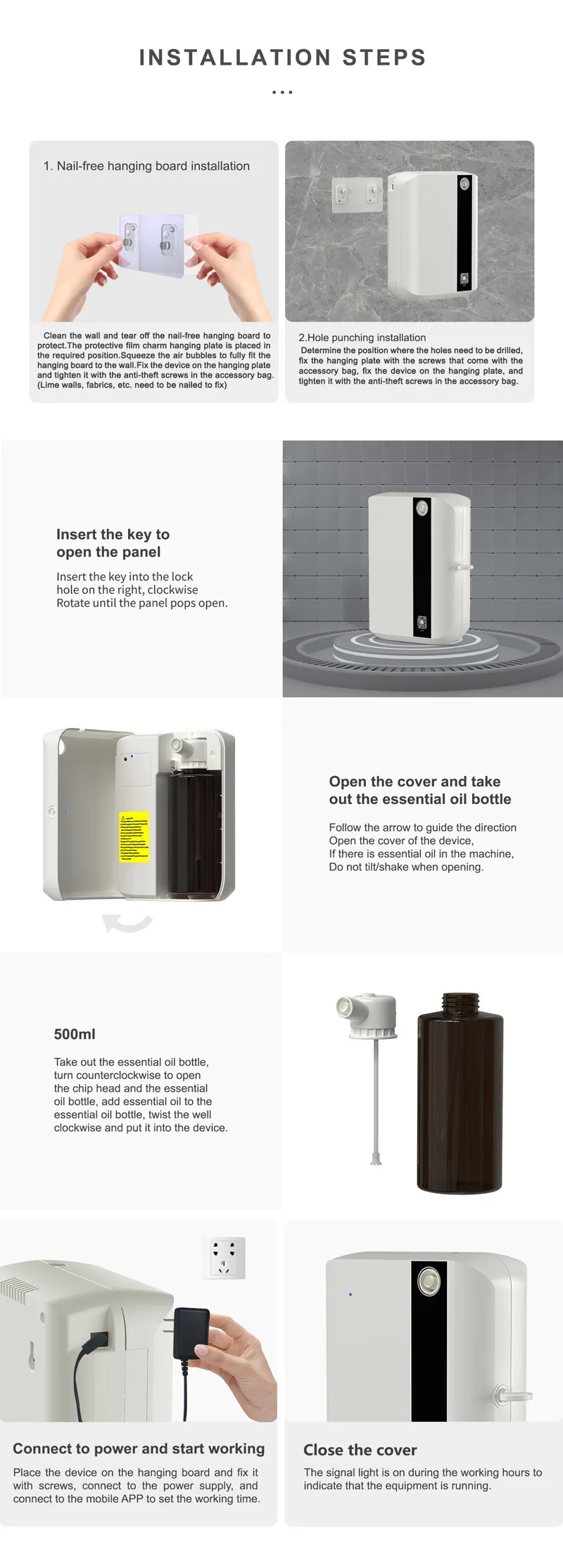 Waterless Diffuser Hvac Hotel Scent Diffuser Machine App Control