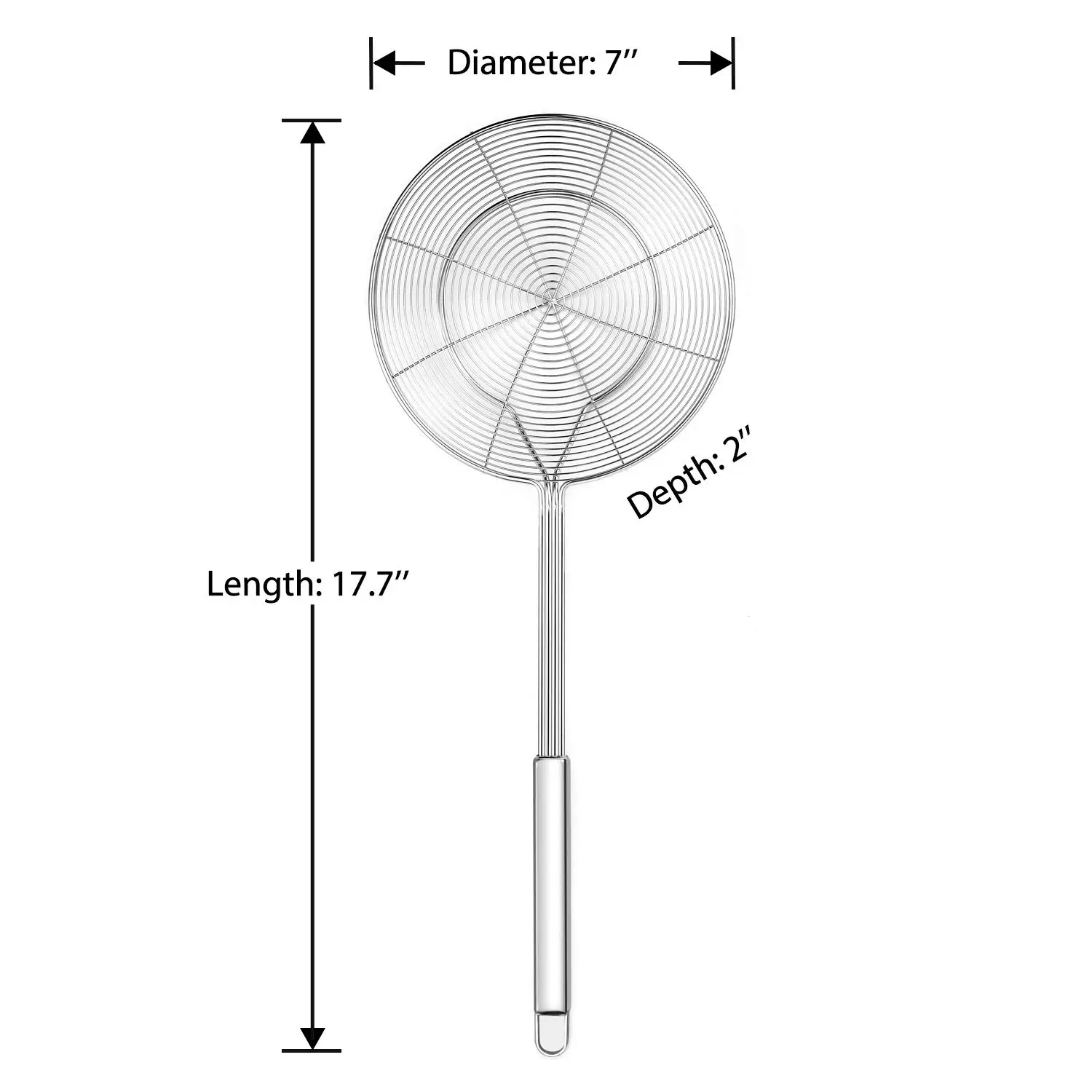 Solid Stainless Steel Spider Strainer Skimmer Ladle for Cooking and Frying Kitchen Utensils Wire Strainer Pasta Strainer Spoon