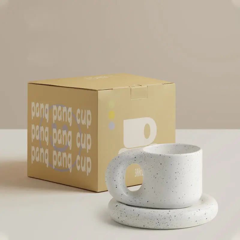 Nordic Ins Style Pangpang Fat Mug Creative Novelty Cup and Saucer Coffee Mug Ceramic
