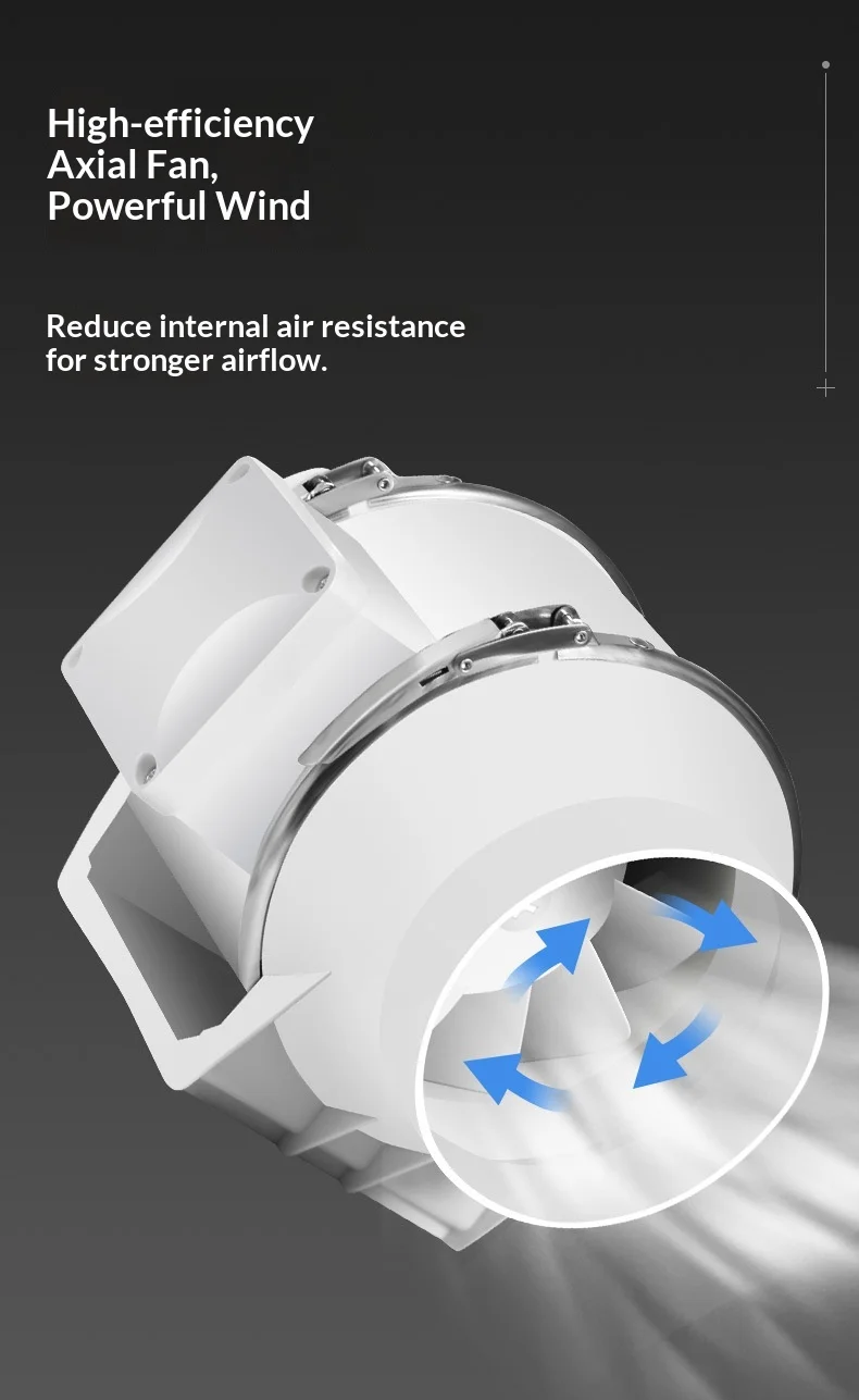 Diagonal Flow Vent Fan, Waterproof, 220 V, Electric - detail 4