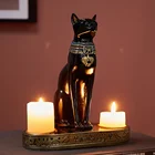 Ornaments Egyptian Retro Home Decoration Resin Statue Craft Ornaments Egyptian Cat Goddess Candle Holder