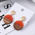 Earrings Boho Leaf Geometric Acrylic Resin And Jewellery Jewelry Wooden Earrings For Women