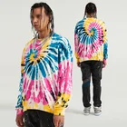 Tie Dye 2021 Custom Hoodie Unisex Spiral Rainbow Tie Dye Pullover Hoodies Men Harajuku High Street Hip Hop Sweatshirt