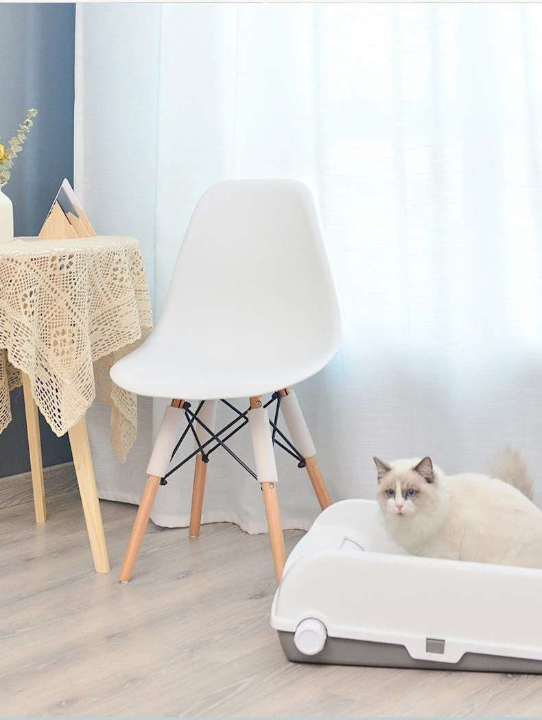 New High Quality Easy to Clean Waste Disposal Cat Litter Box Semi Automatic Cleaning and Deodorizing Cat Toilet Pet Supplies factory