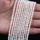 Pearl Natural Pearls Natural 3.5-4mm AAA Pearl Natural White Potato Freshwater Pearls Strands