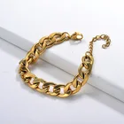 Hip Jewelry Baoyan Hip Hop Gold Plated Cuban Link Chain Bracelet Thick Unisex Bracelets Jewelry