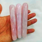 Wholesale Natural Smooth Charm Gemstone Rose Quartz Healing Anti Age Crystal Massage Stick Points