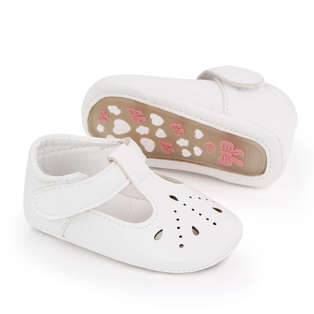 Princess Shoes Baby Girls Spring and Summer Cute Solid Color Hollow Small Leather Shoes details