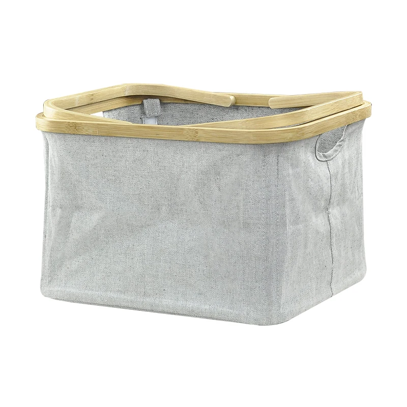 space saving storage container bathroom bamboo laundry basket