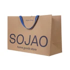Custom Shopping Malls Supermarkets Shoe Clothing Kraft Paper Carry Bag With Ribbon For Provision