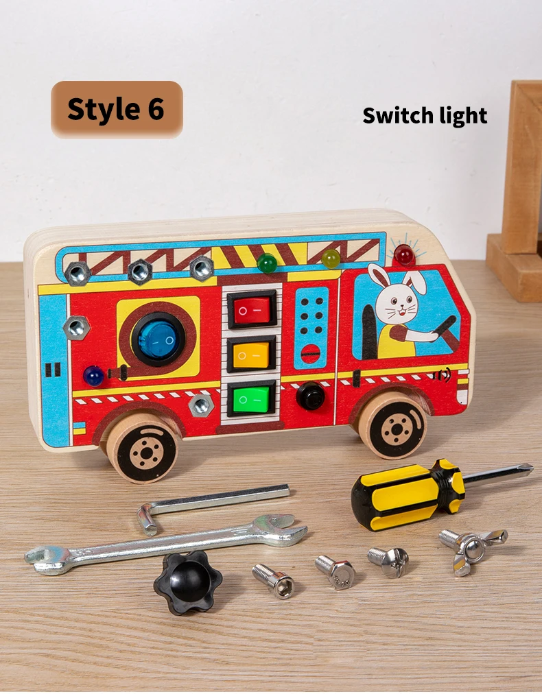 Jouets éducatifs pour enfants, lumière LED électronique, accessoires de planche sensorielle en bois pour bébés, jouets montessori pour tout-petits, fabrication