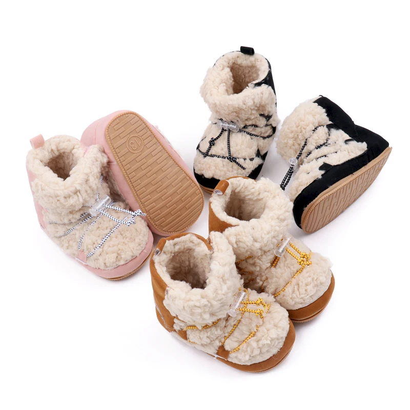 Autumn and Winter New Baby Thick Warm Coral Velvet Warm Soft Sole Toddler Cotton Boots supplier