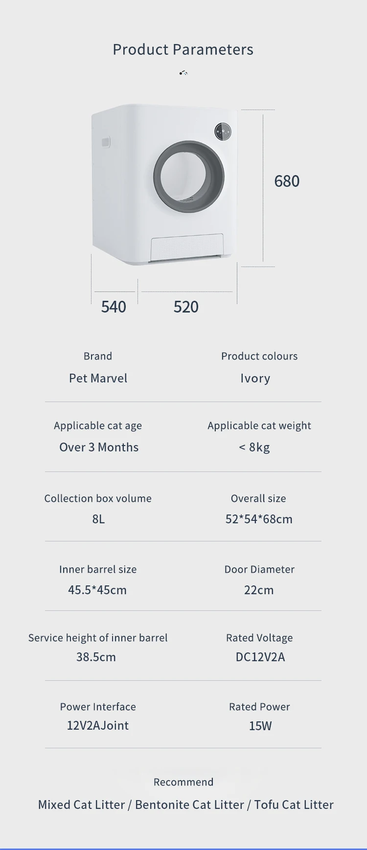 2022 Pet Marvel Selfcleaning Cat Litter Box Automatically