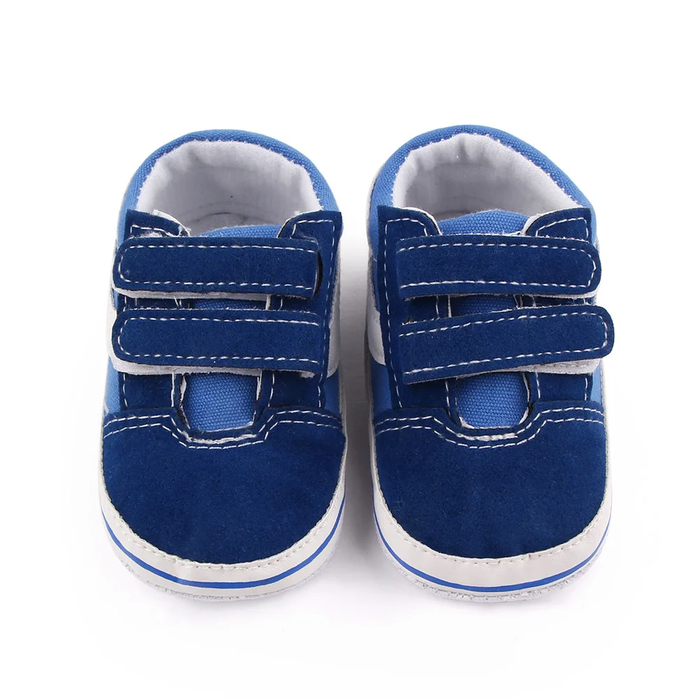 Spring and Autumn 0-1 Year Baby Canvas Casual Shoes Toddler Crib Shoes Double Hook & Loop Walking Shoes Wholesale supplier