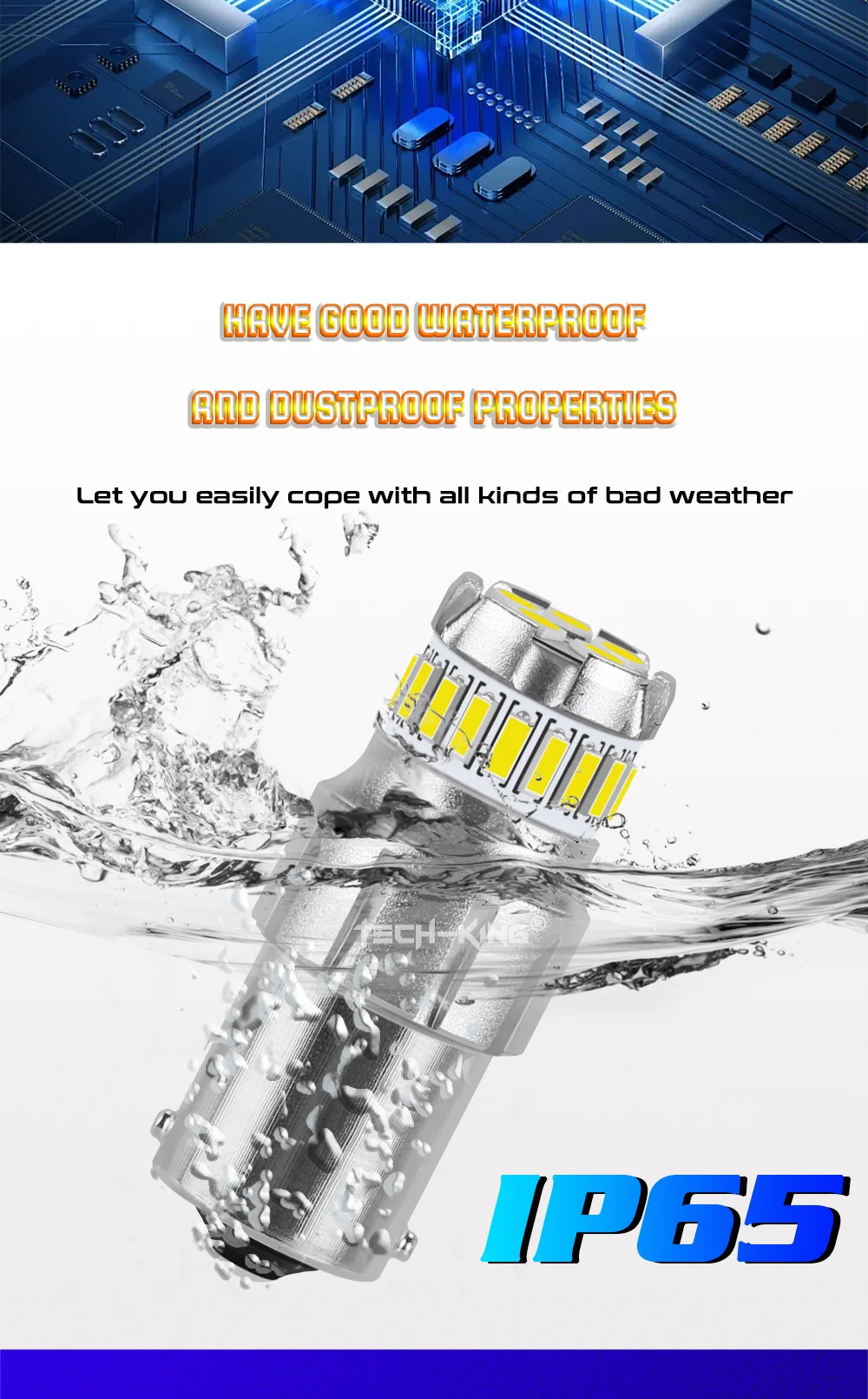 TECH-KING Car Brake Turn Light Led Width Lamp Interior Bulb White 12V-50V 1156 1157 S25 3156 3157 T20 7440 7443 Led Bulb