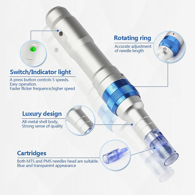 2024z Professional Dr Pen A6 Microneedling Pen Mts Beauty Device for Skin Rejuvenation Acne Scar Anti Wrinkles