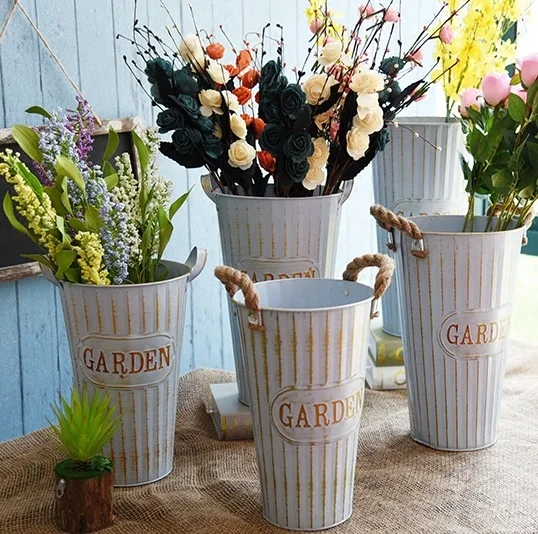 dried flowers bucket white galvanized metal bucket with handle for flowers home decor floor vase dried flower arrangement