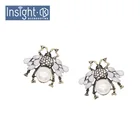 Hot Embellishment Jewelry Accessories Insect Brooch Bee Bronze Brooch Rhinestone Pearl Brooch For Suit