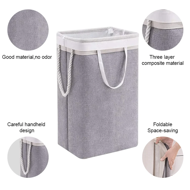 Folding Laundry Basket with Lid Dirty Clothes Organizer Dirty Laundry Basket Hamper with Removable Bag