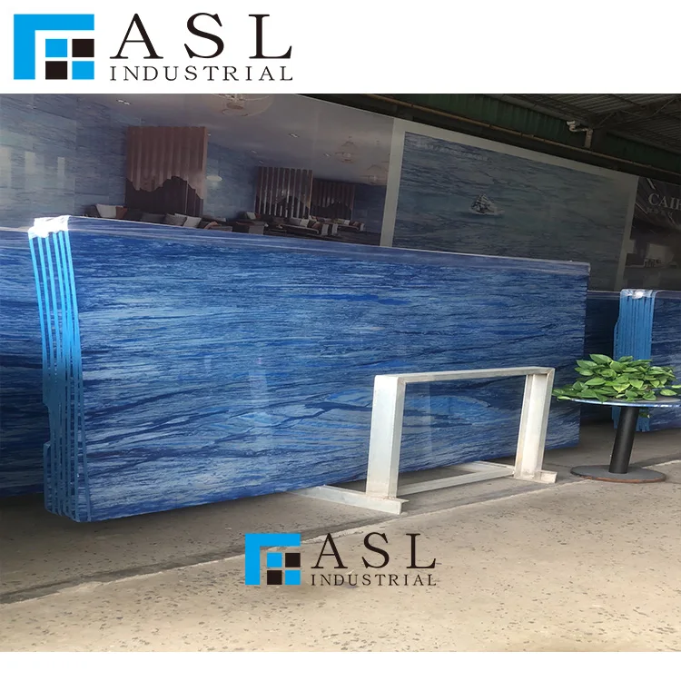 Dark Blue Marble Stone Extreme Ocean Blue Marble Flooring Tiles