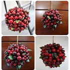 Ornament Christmas 14cm Artificial Red Berry Hanging Ornament Wedding Holiday Christmas Kissing Ball