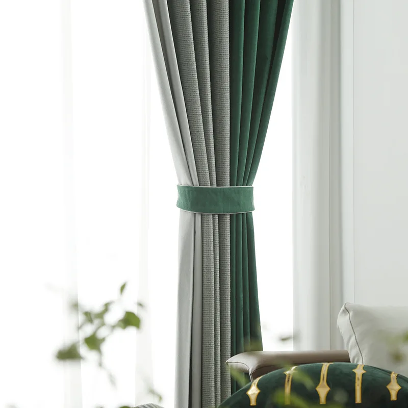 Amazon light luxury customized jacquard curtain fabric for hotel blackout curtain fabric