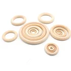 Wholesale Wooden Wholesale Food Grade Round Shape Baby Teether Wooden Ring